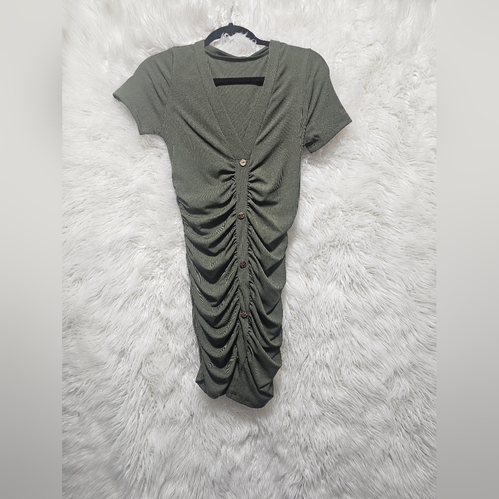 Mini, army green dress